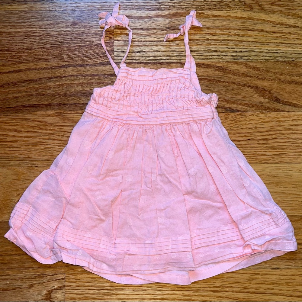 Janie and Jack peachy pink pintuck dress size 3-6 months